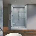 54x22 W x 76x22 H Hinged Frameless Shower Door Chrome N71301