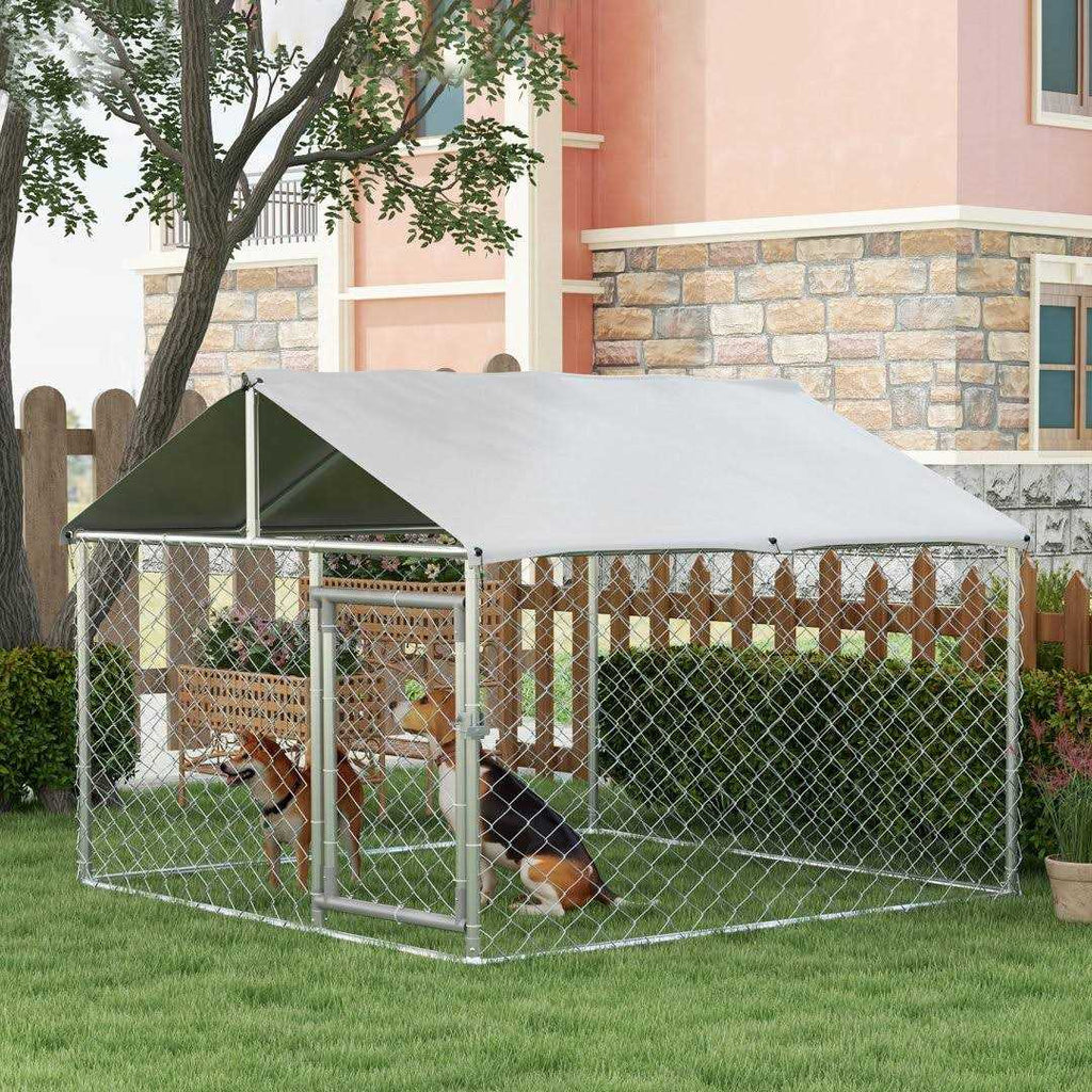 Large Outdoor Dog Kennel with Waterproof UV Resistant Roof H2455