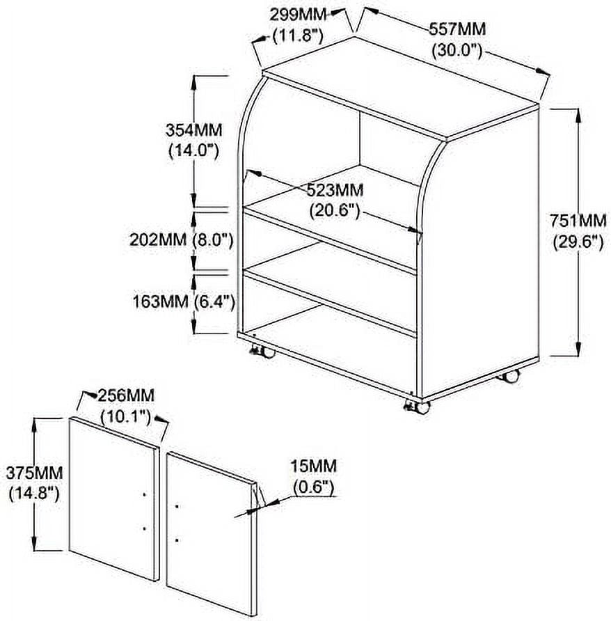 White Microwave Kitchen Cart R555801