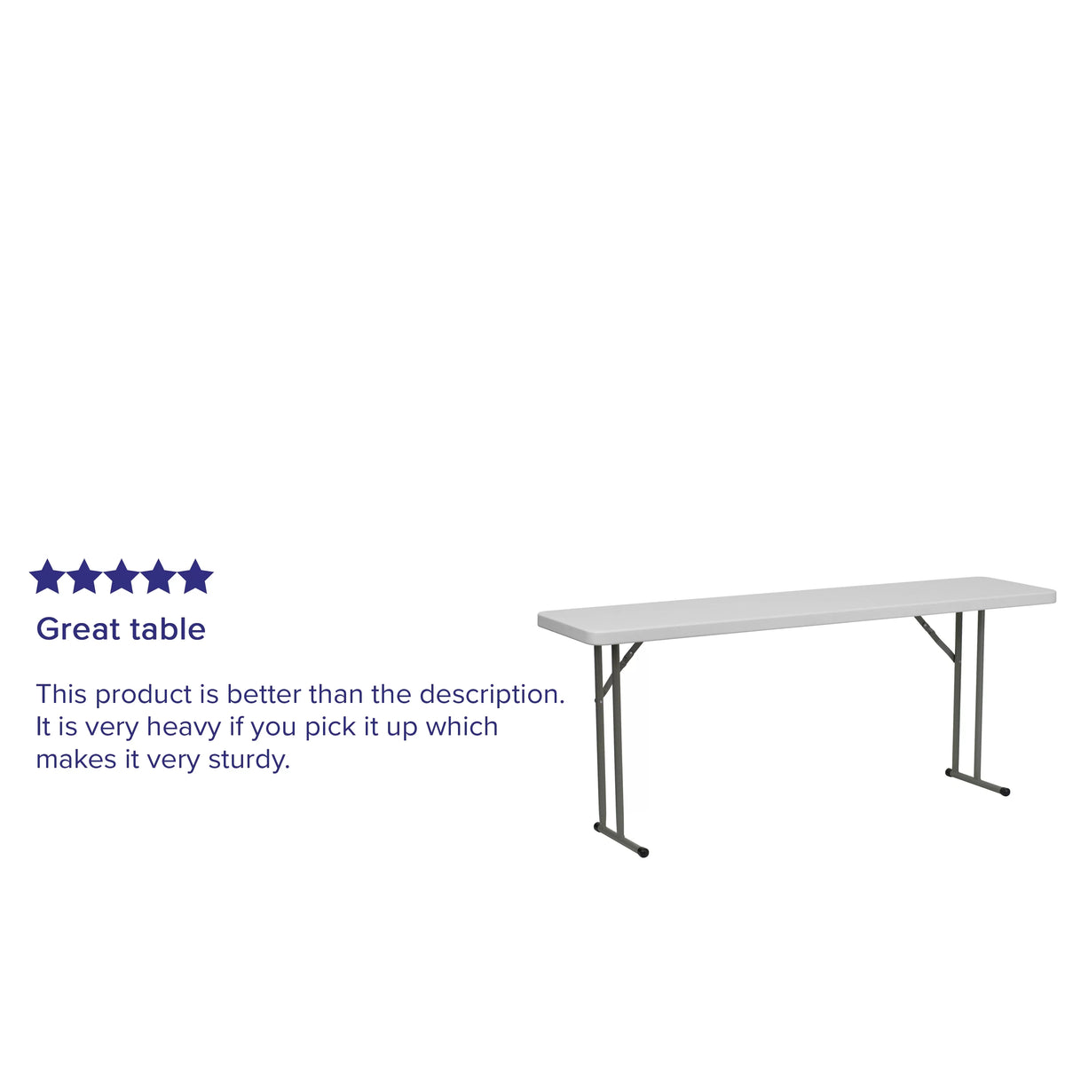 6' Granite White Plastic Folding Table B54957