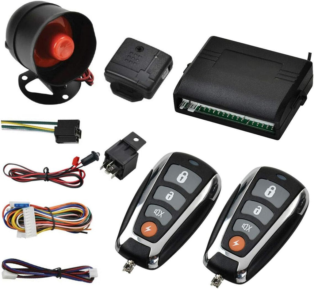 Car Central Lock Kit with Shock Sensor and 2 Replacement Remote Control Y242