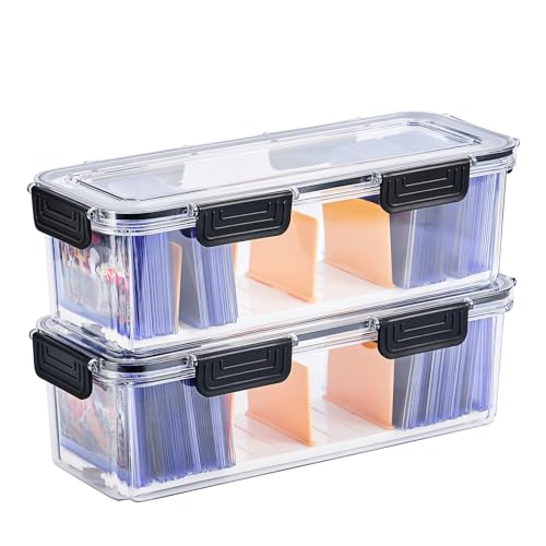 2 Pack Trading Card Storage Box with 5 Dividers W7653