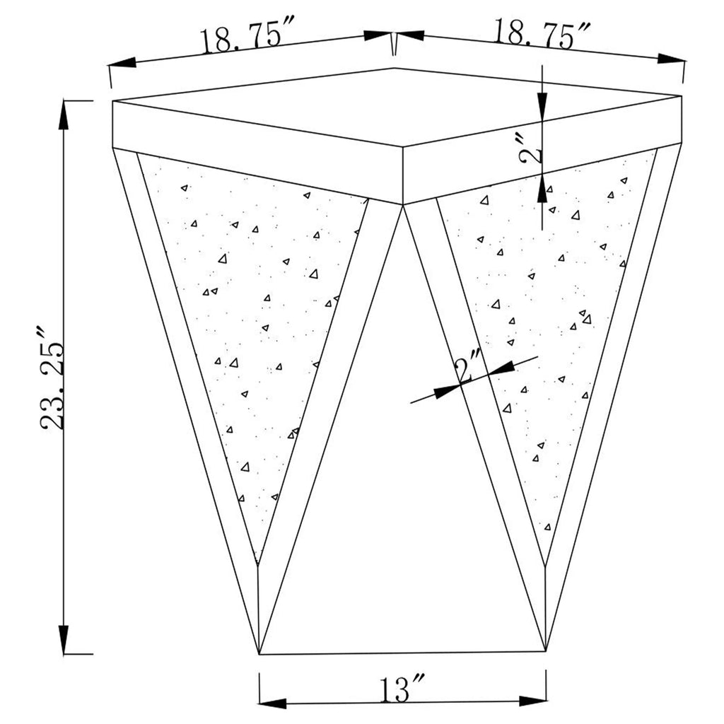 Square End Table with Mirror I376923