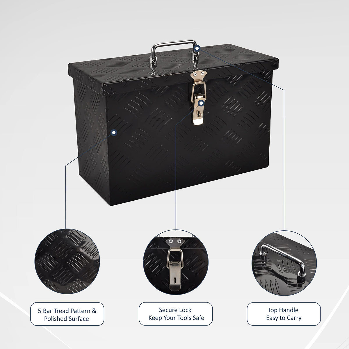 16 Inch Aluminum Pickup Tool Box Black K2387