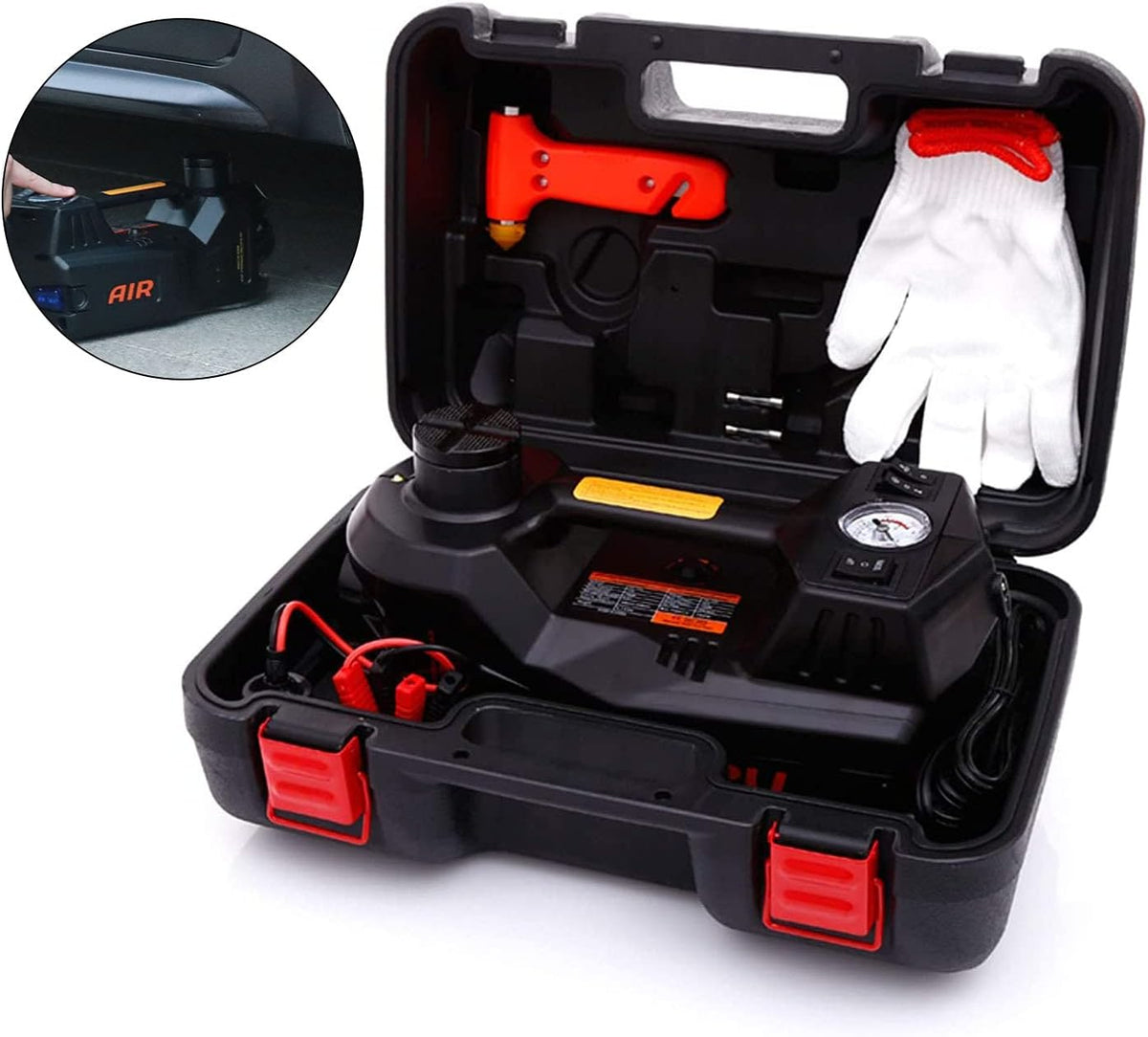5 Ton Electric Hydraulic Car Jack Kit with Integrated Tire Pump U536