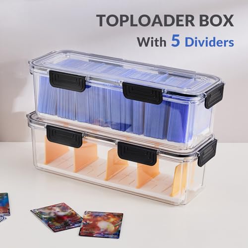 2 Pack Trading Card Storage Box with 5 Dividers W7653