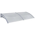 Door Canopy Window Awning Front Door Patio Cover Polycarbonate Transparent Sheets Porch Sun Shade Shelter Overhead Door Canopy 118.1in x 39.4in C8092