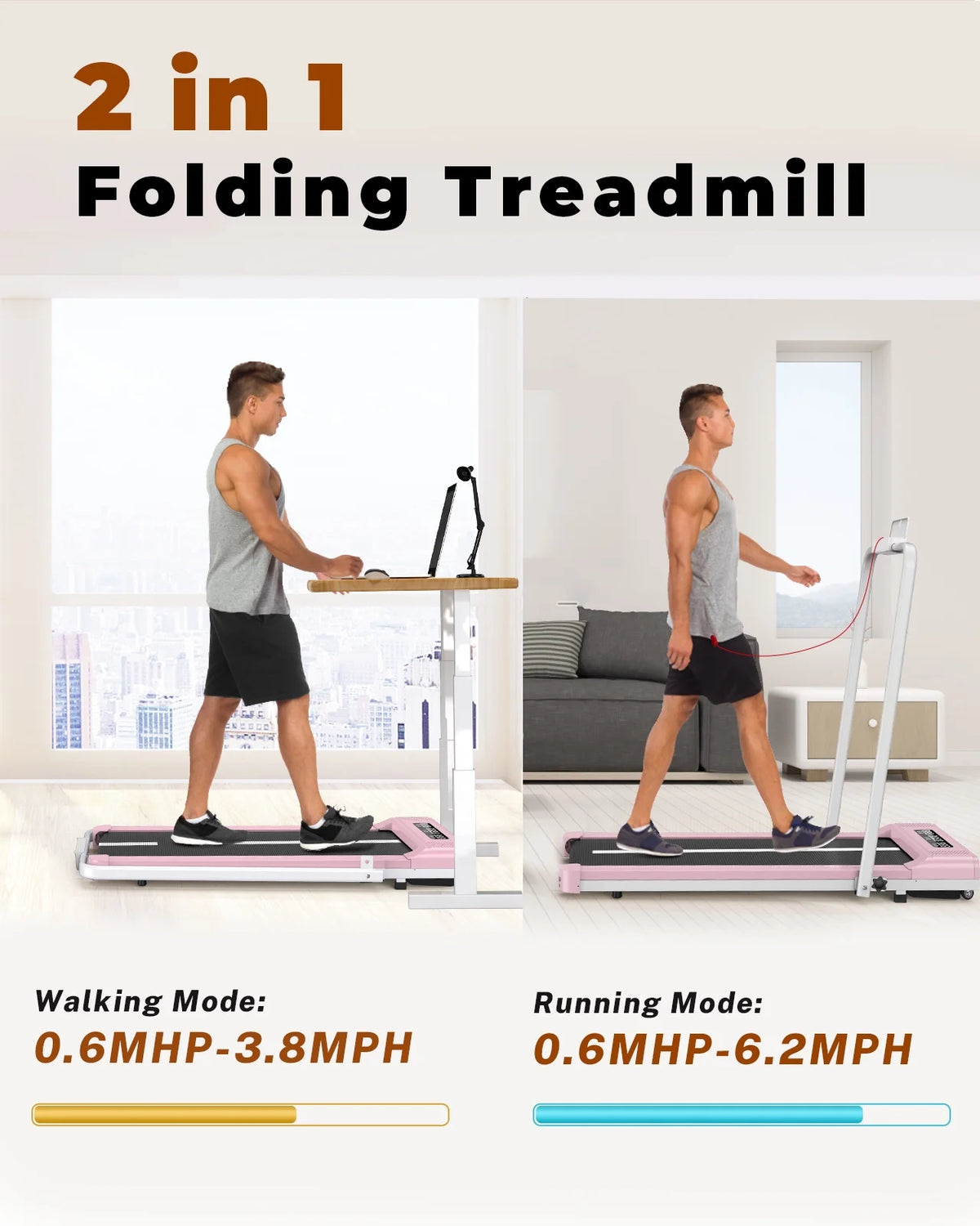 Foldable Treadmill with Bluetooth Speaker B9738