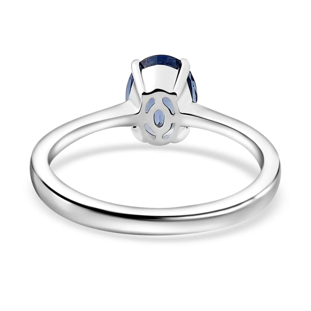 AAA Sapphire Oval 18K White Gold Solitaire Ring Size 7 Ct 1.15 V783195