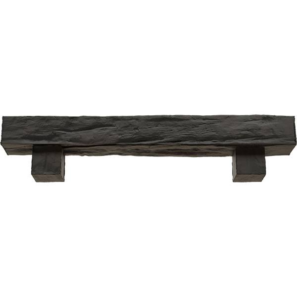 Burnished Cedar Faux Wood Fireplace Mantel Kit with Alamo Corbels N873533