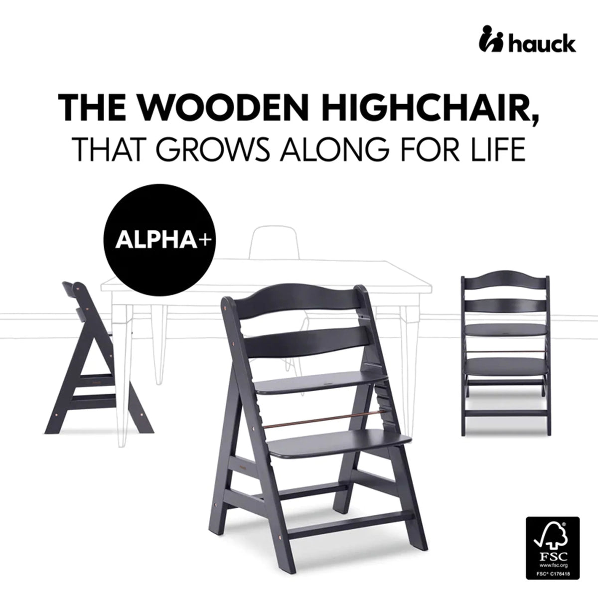 Adjustable Wooden Highchair H755822