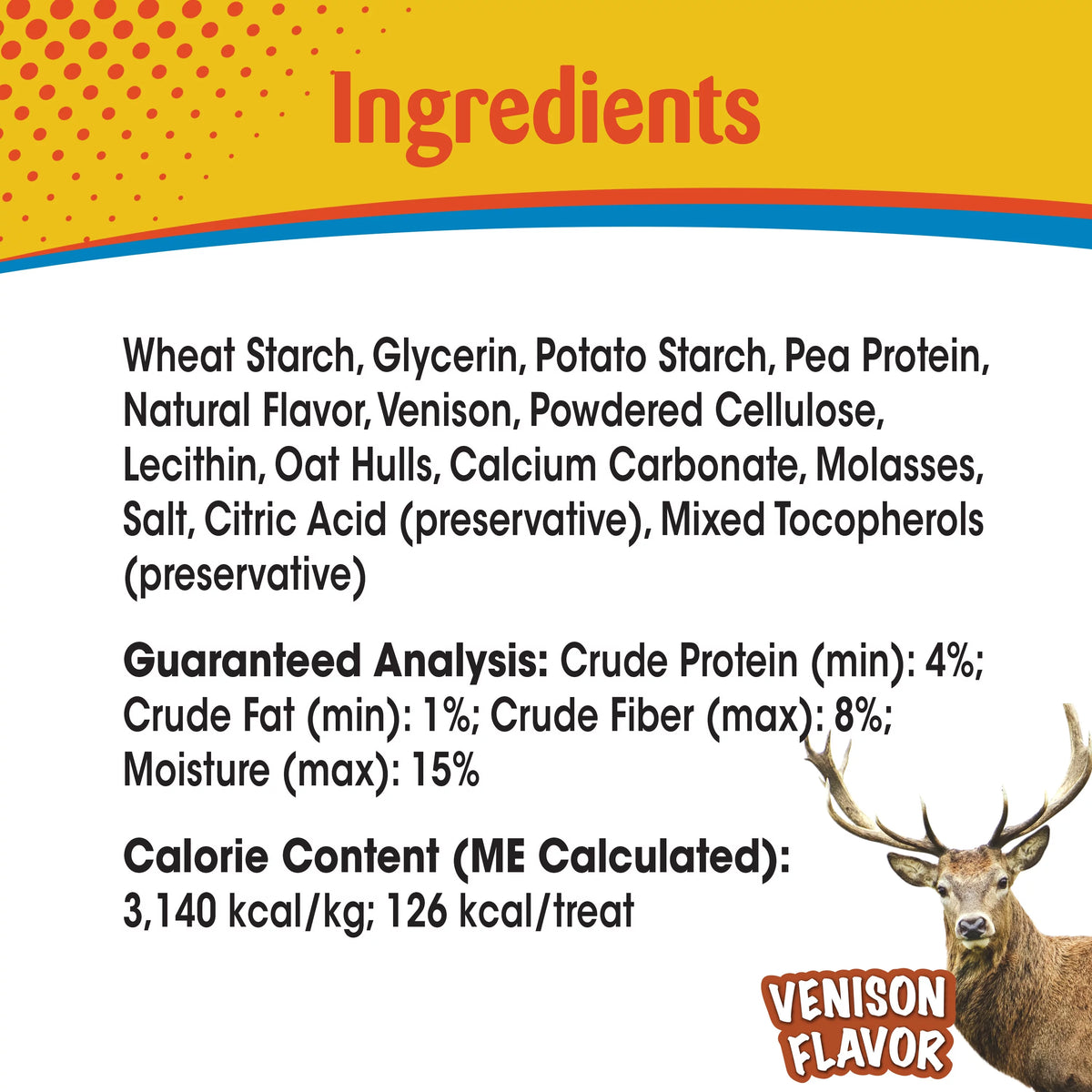 Natural Long Lasting Edible Venison Dog Chews Large 8 Count L966012