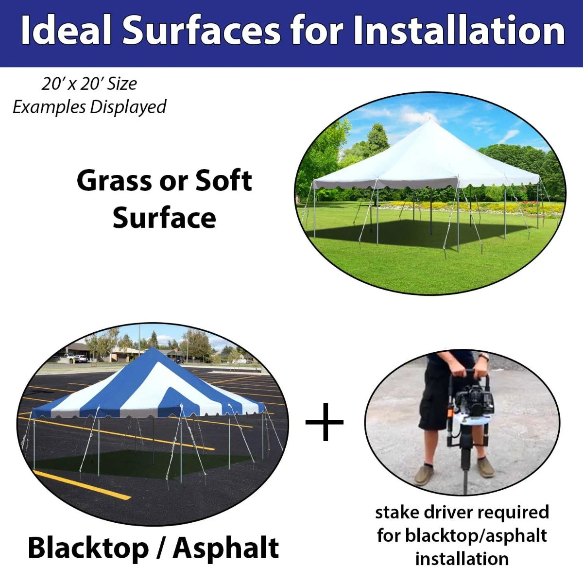 20 Ft x 30 Ft Pole Tent Side Pole Set F658211
