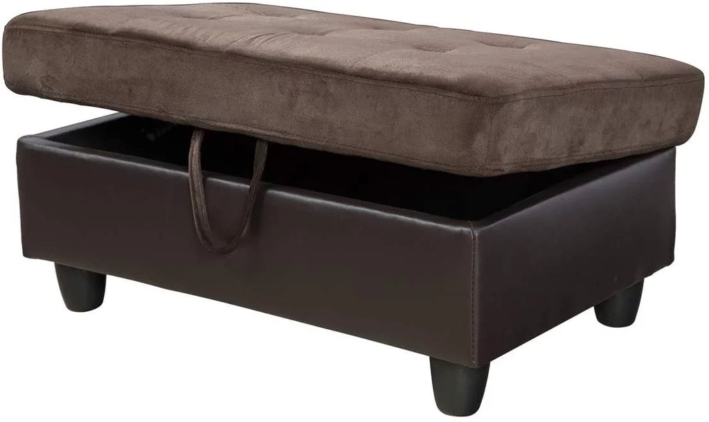 3 PCS L-Shaped Sectional Sofa Set with Storage Ottoman and Pillows D95303