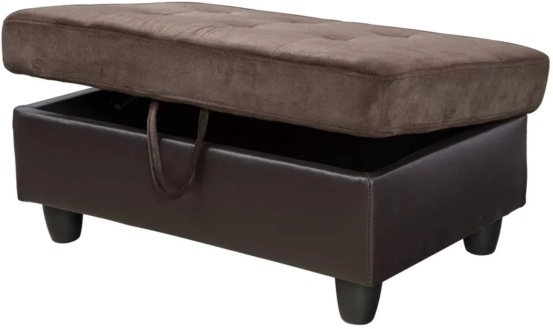 3 PCS L-Shaped Sectional Sofa Set with Storage Ottoman and Pillows D95303