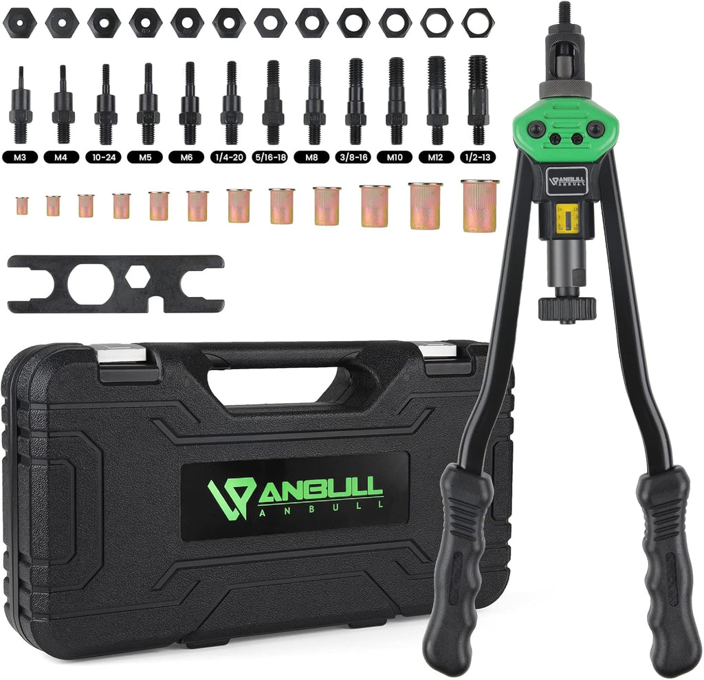 16 Rivet Tool Kit with 120PCS Rivet Nuts & Plastic Case J87117