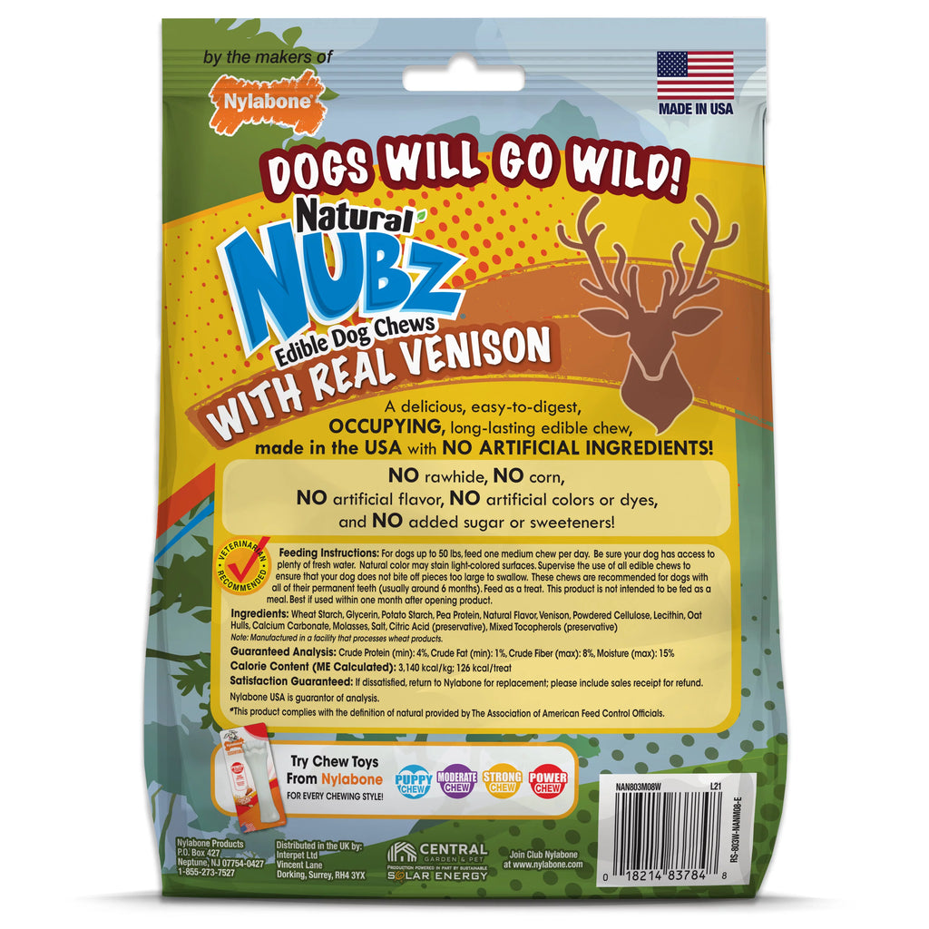 Natural Long Lasting Edible Venison Dog Chews Large 8 Count L966012