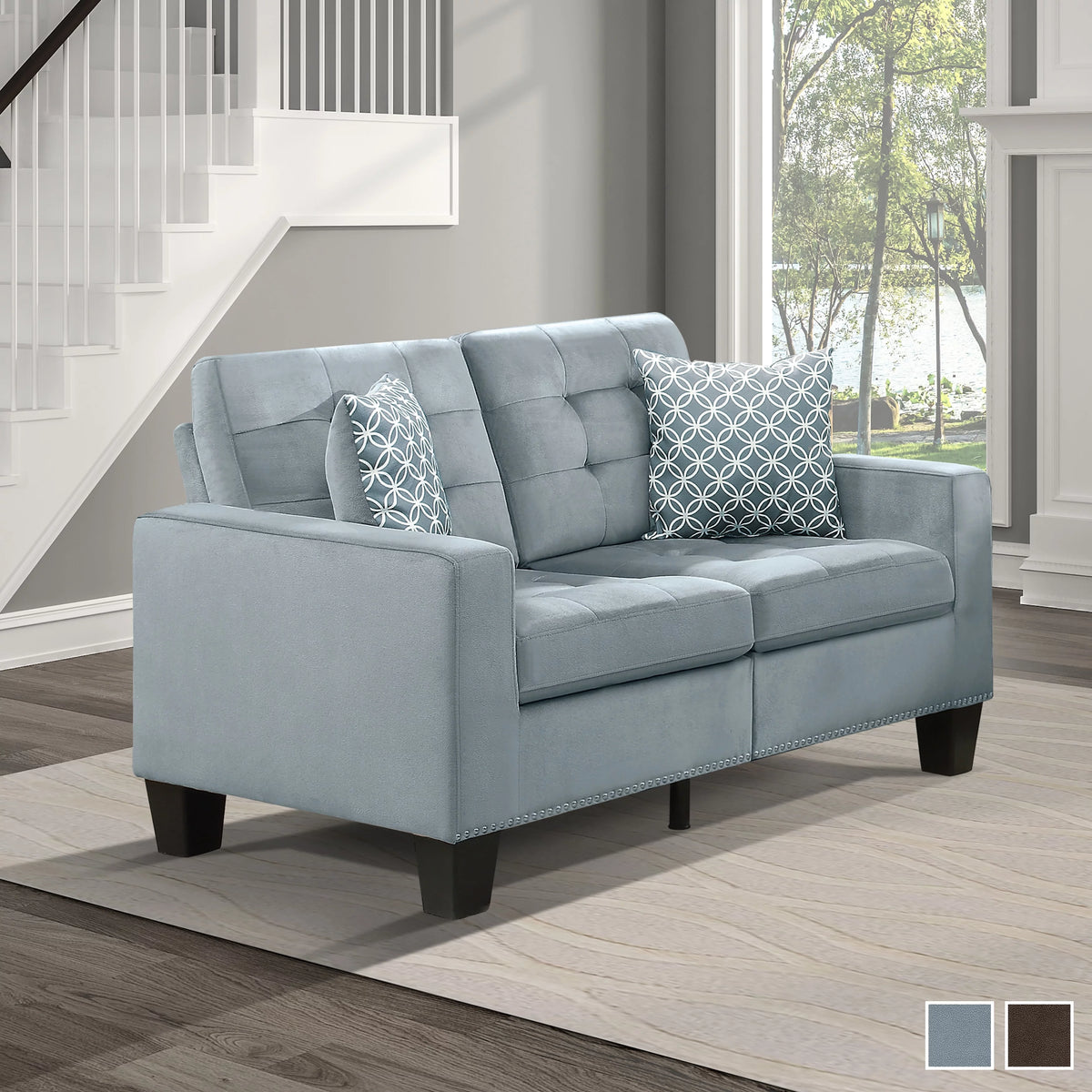 Brown Loveseat V127082