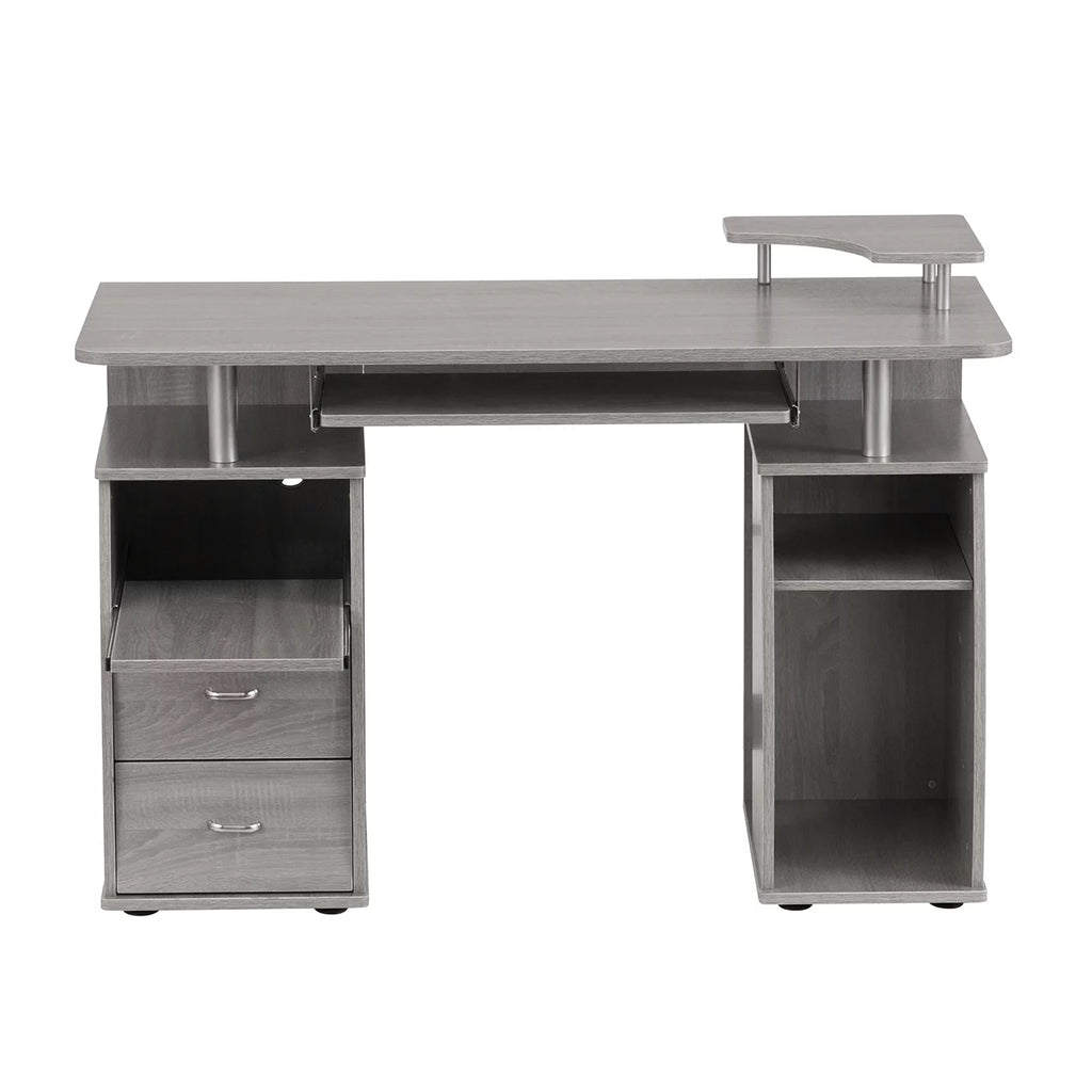 Grey Computer Workstation Desk with Storage F77456