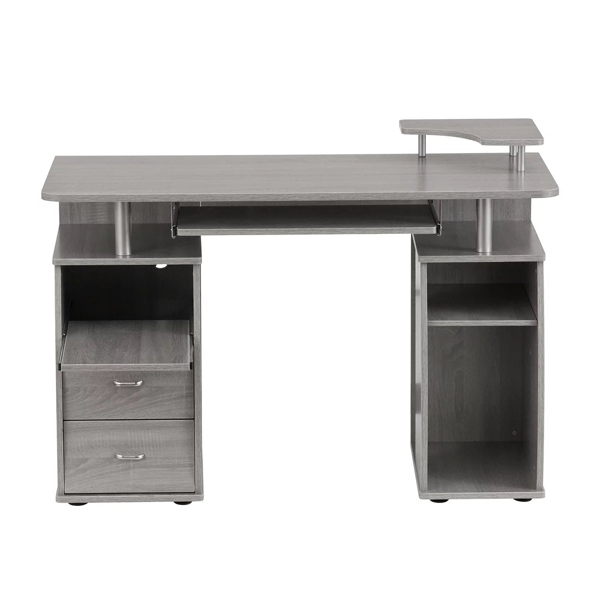 Grey Computer Workstation Desk with Storage F77456
