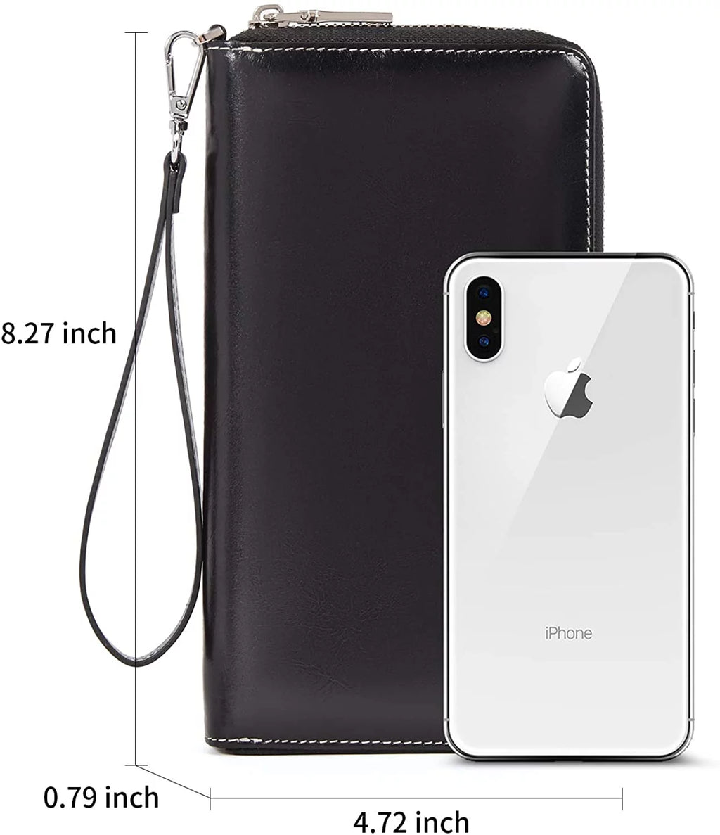 Leather RFID Blocking Zip Around Wallet H677113