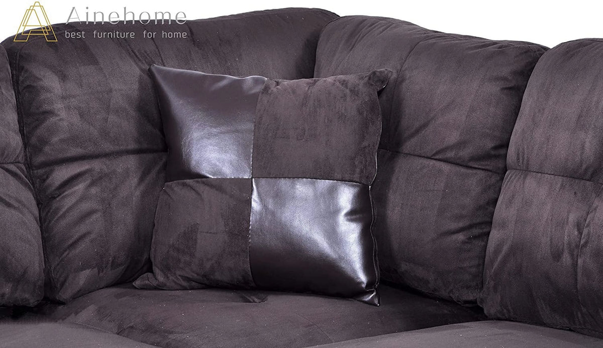 3 PCS L-Shaped Sectional Sofa Set with Storage Ottoman and Pillows D95303
