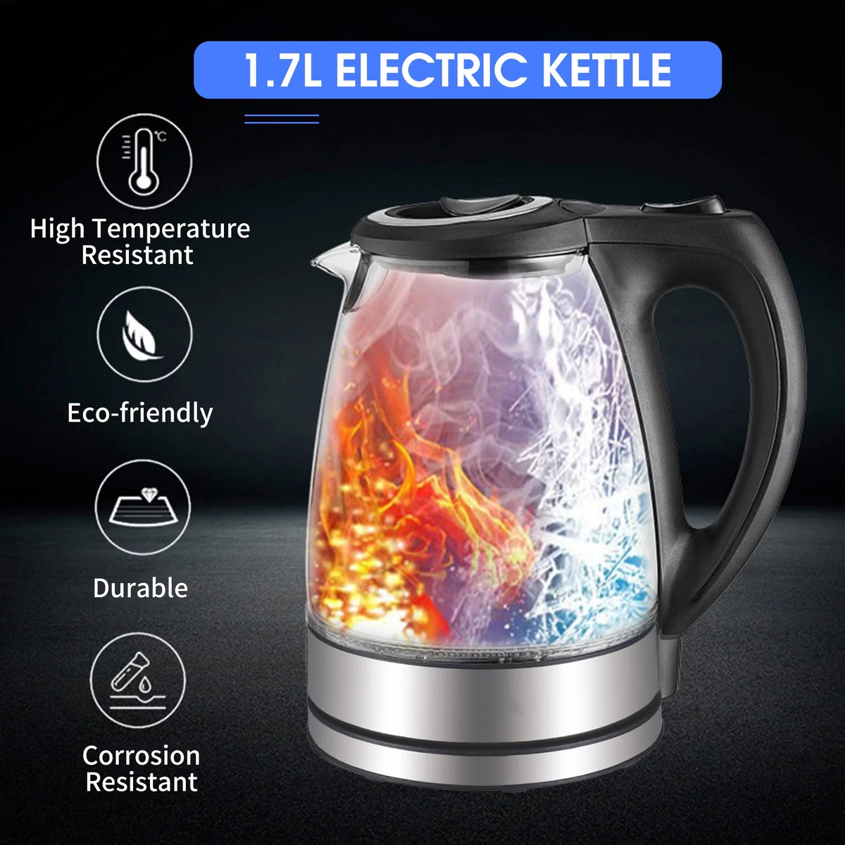 1.7L 1500W Glass Electric Kettle G564990