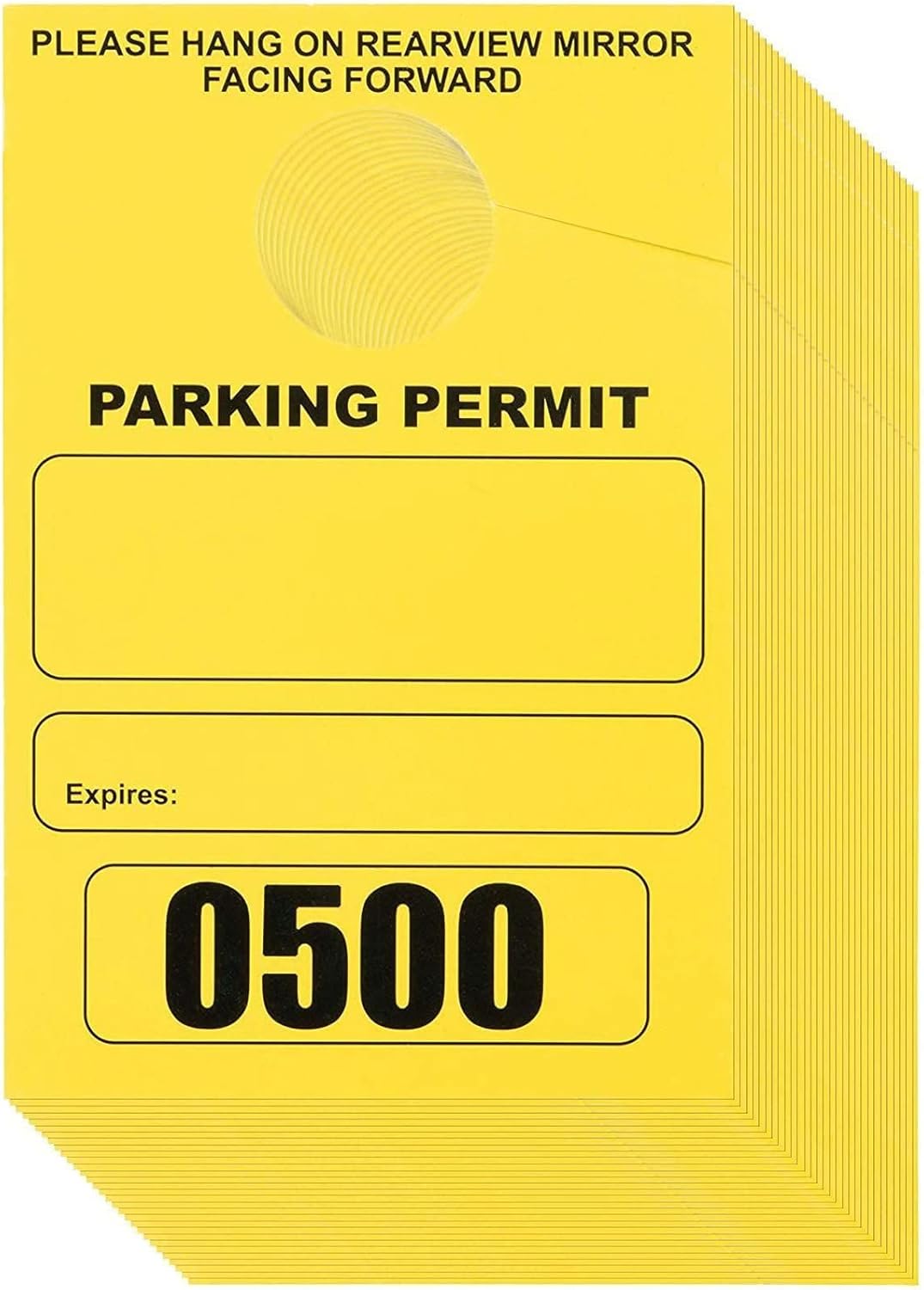 Yellow 500 Pieces Numbered Parking Permit Hang Tags Q1833