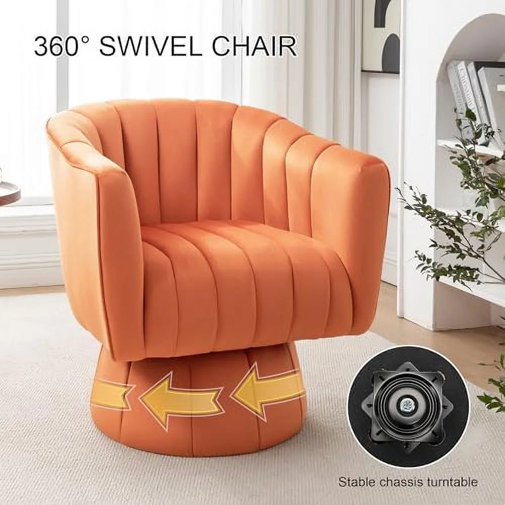 Velvet Swivel Barrel Chair D9075