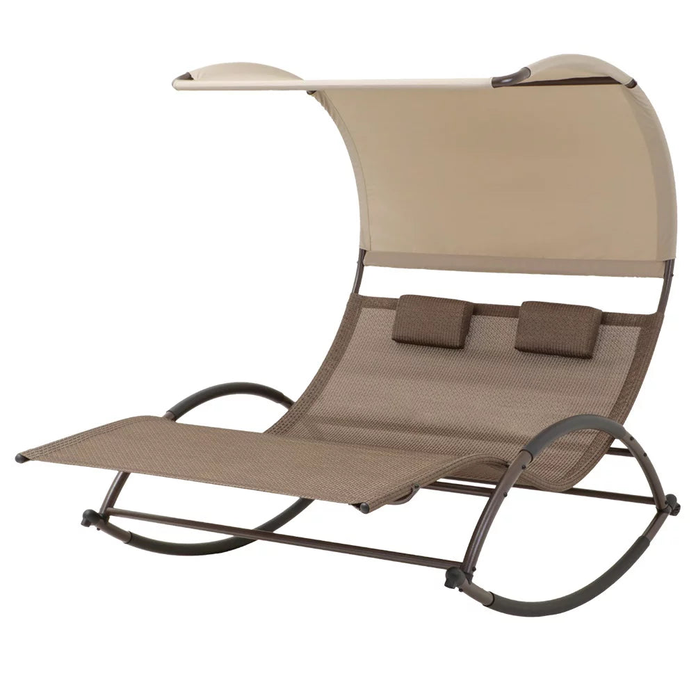 Brown Outdoor Double Chaise Lounge D91733
