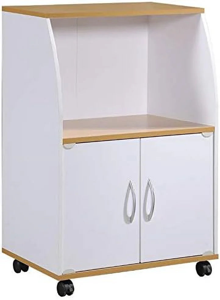White Microwave Kitchen Cart R555801