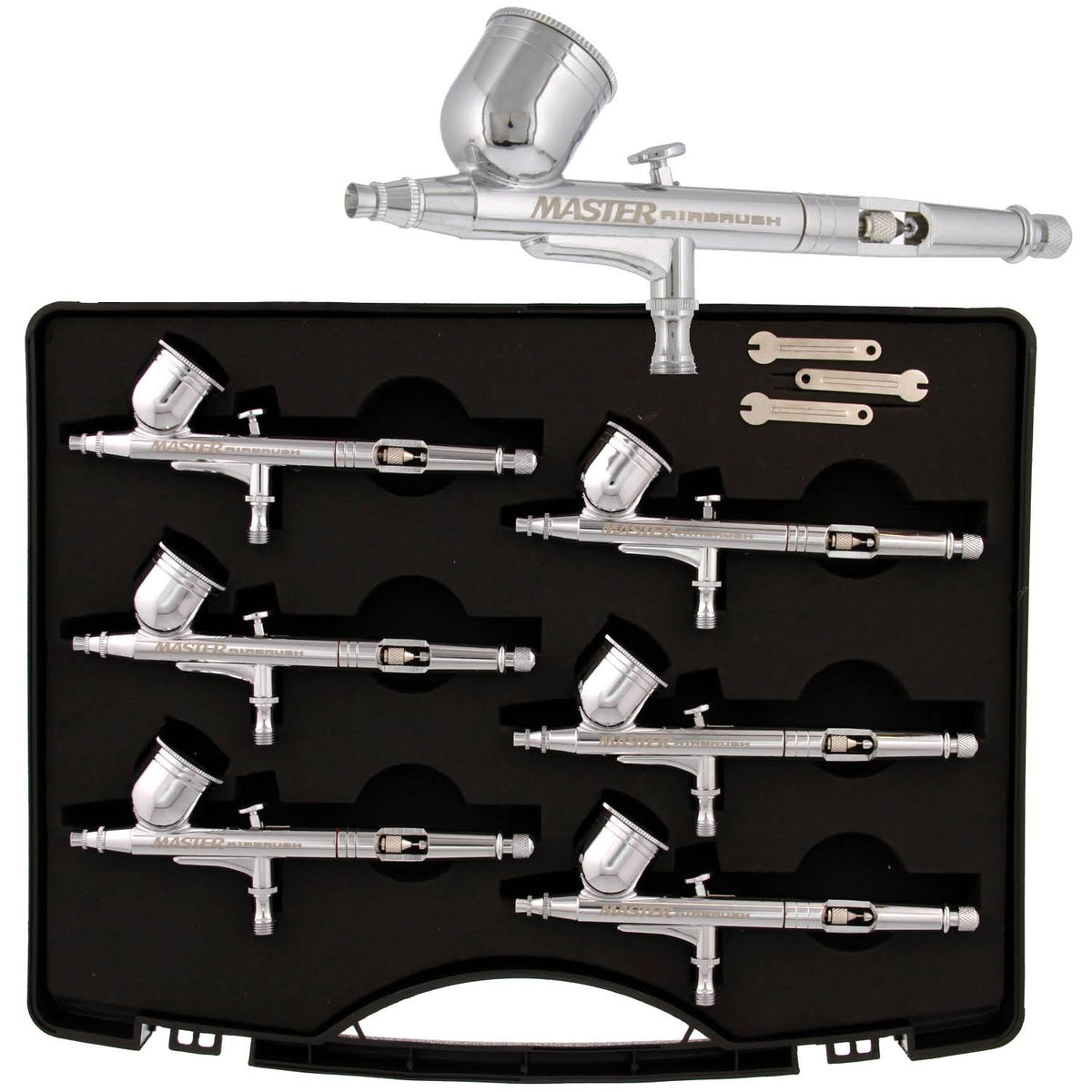 Dual-Action Gravity Feed 6 Airbrush Set E61093