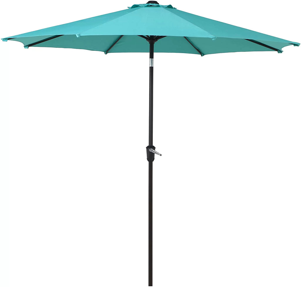 9-Ft Blue Aluminum Patio Umbrella with Tilt & Crank H344