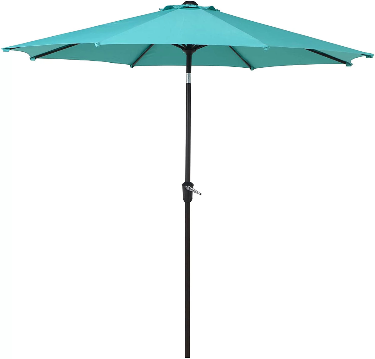 9-Ft Blue Aluminum Patio Umbrella with Tilt & Crank H344