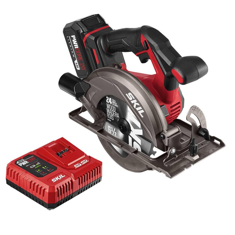 20V 6-1/2 inch Brushless Circular Saw with 4.0Ah Lithium Battery and Charger X347920
