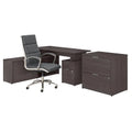 Gray L Desk with Office Chair V505