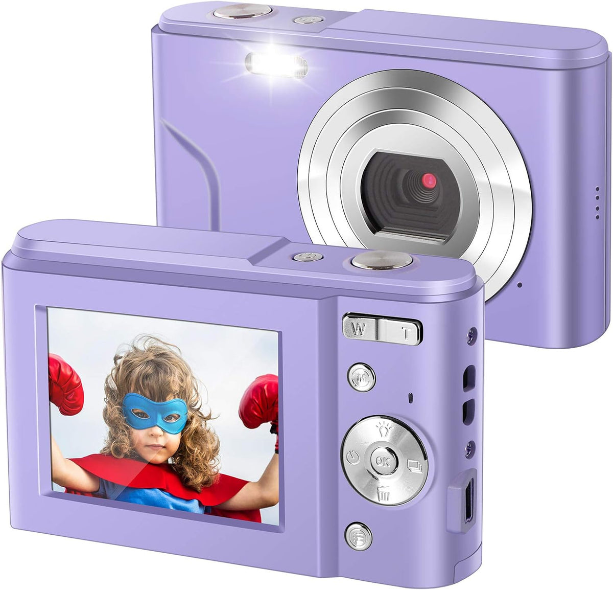 1080P Mini Kid Camera 36MP Rechargeable Point and Shoot Camera Pack of 2 V71228