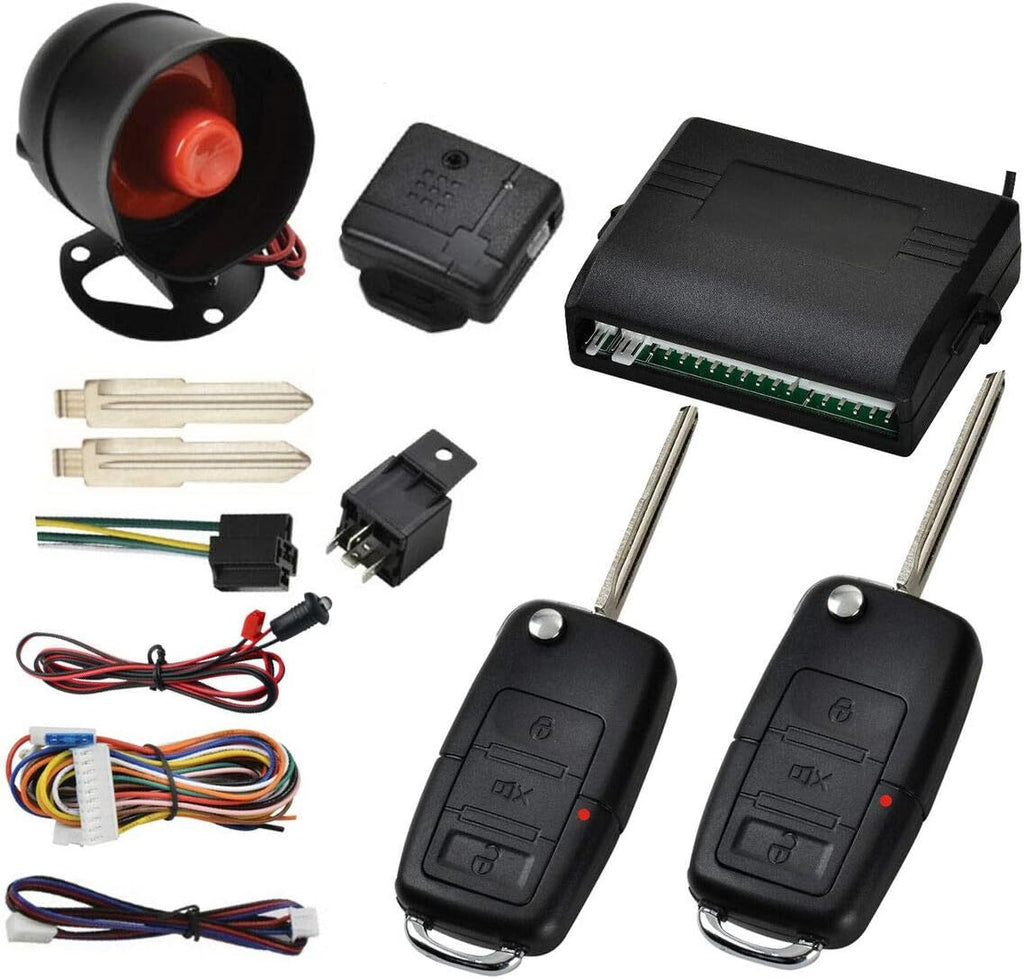 Car Central Lock Kit with Shock Sensor and 2 Replacement Remote Control Y242
