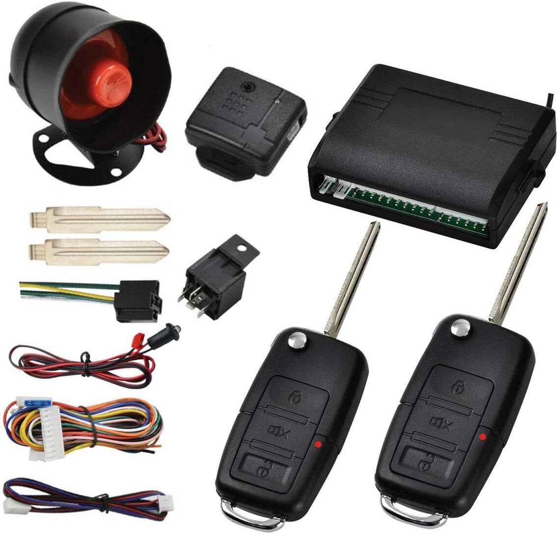 Car Central Lock Kit with Shock Sensor and 2 Replacement Remote Control Y242