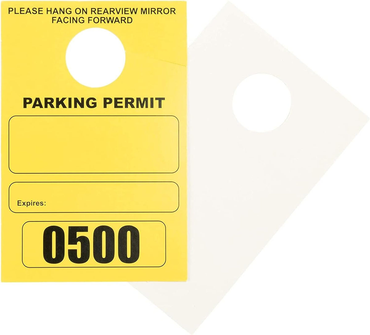 Yellow 500 Pieces Numbered Parking Permit Hang Tags Q1833
