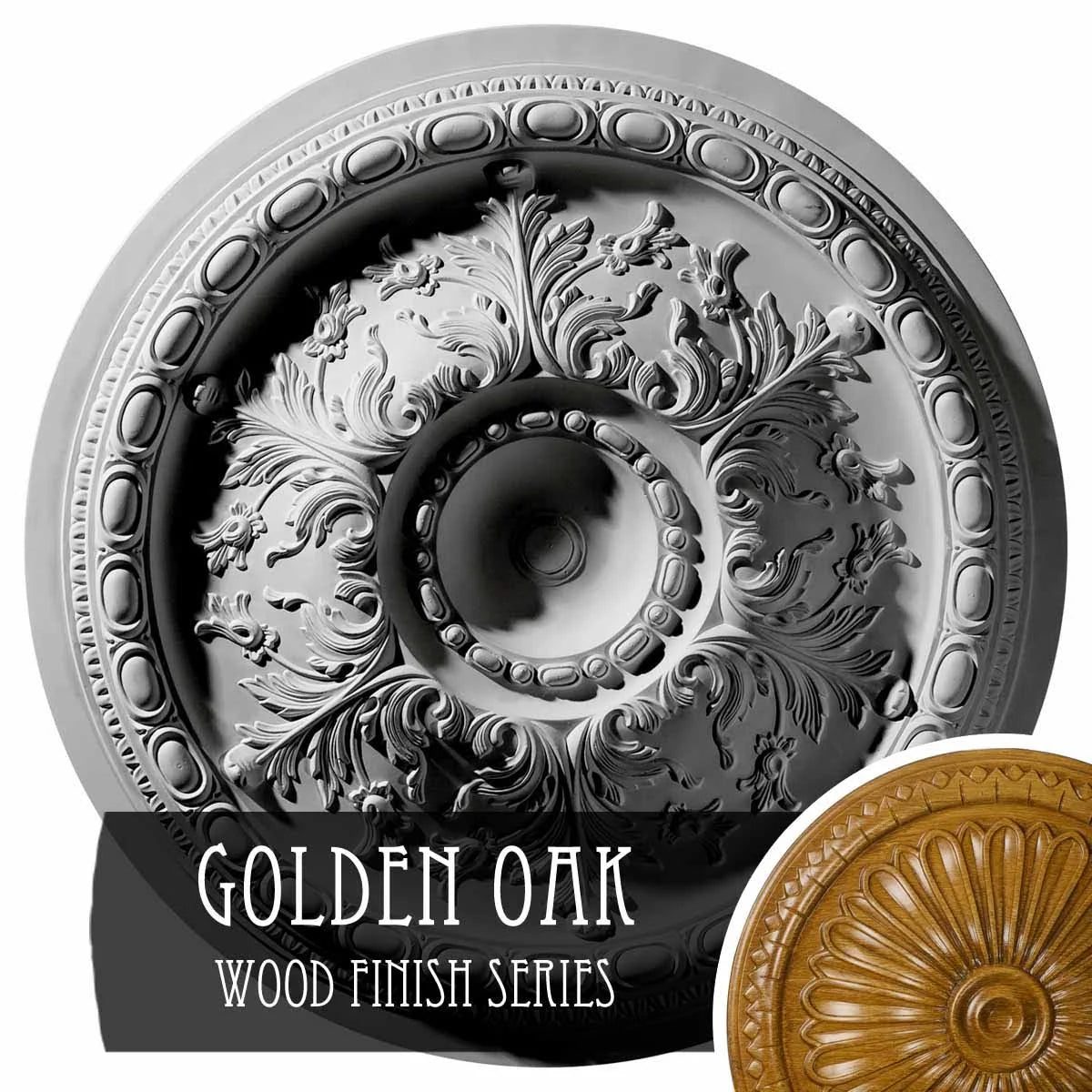 28x22OD x 2 3/4x22P Hand-Painted Golden Oak Ceiling Medallion P378