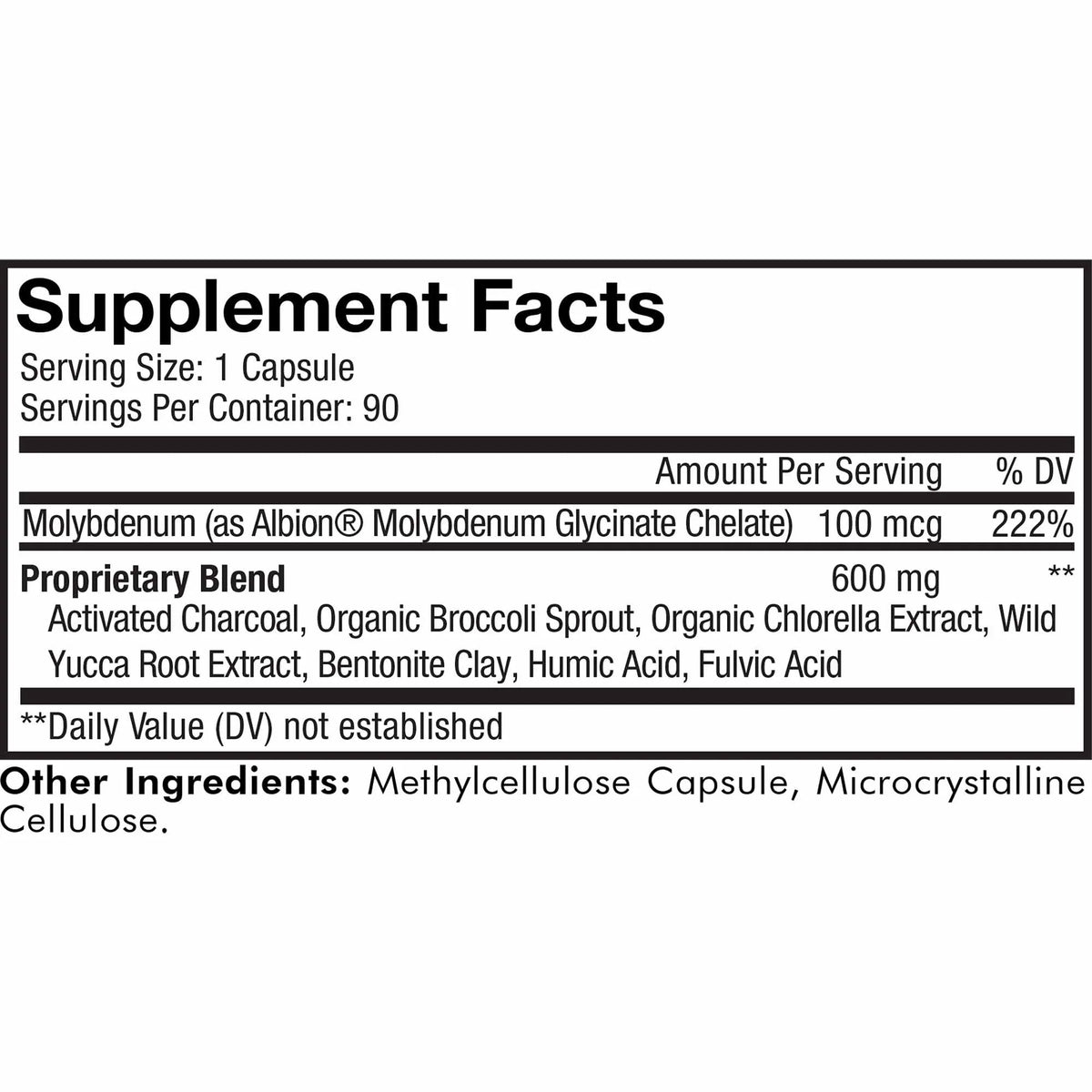 90 ct Charcoal Bentonite Clay Supplement X51973