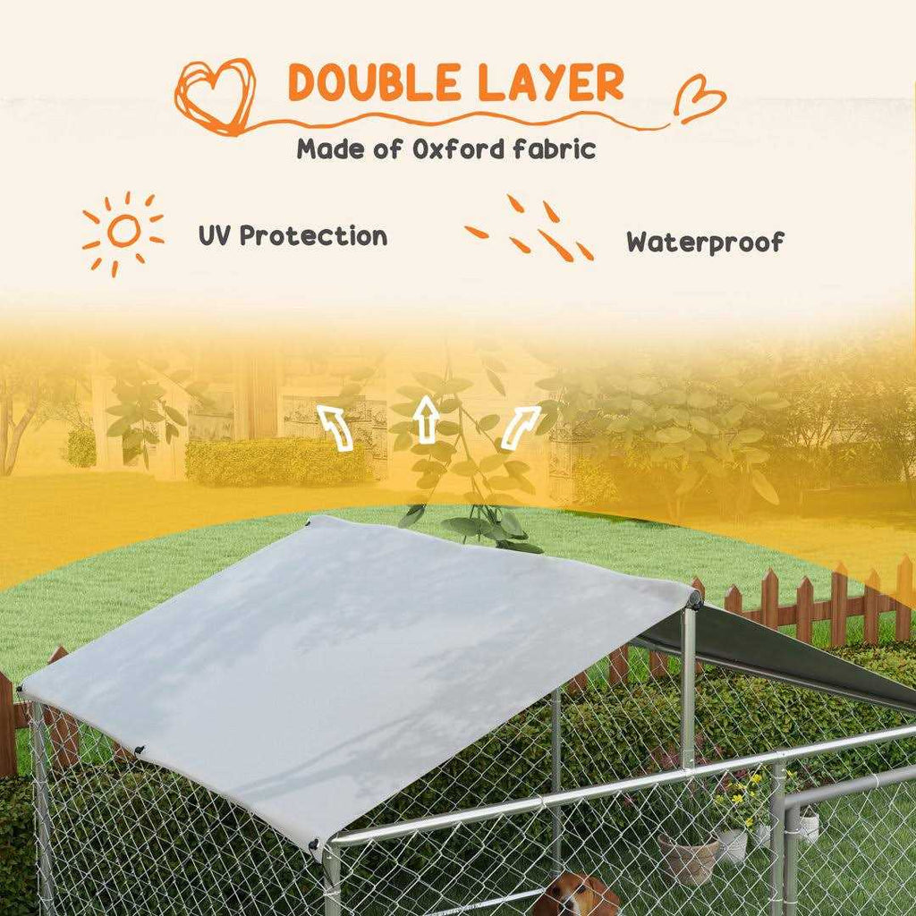 Large Outdoor Dog Kennel with Waterproof UV Resistant Roof H2455