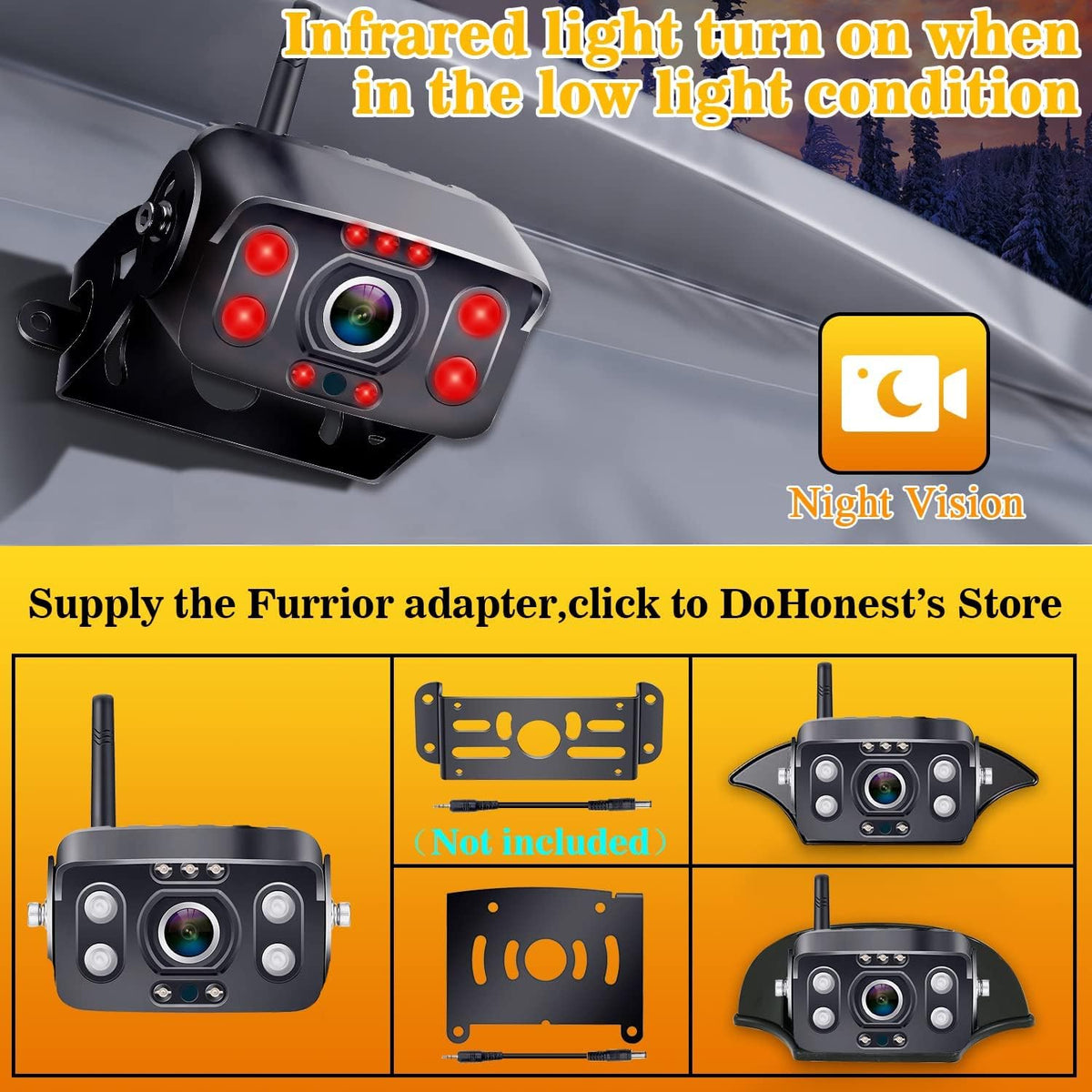 7" Touch Key DVR Monitor HD 1080P Bluetooth Backup Camera with IR Night Vision I8972