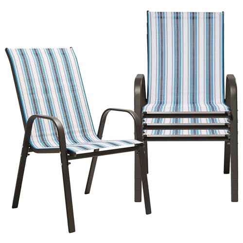 Set of 4 Beige Stackable Patio Dining Chairs Z39004