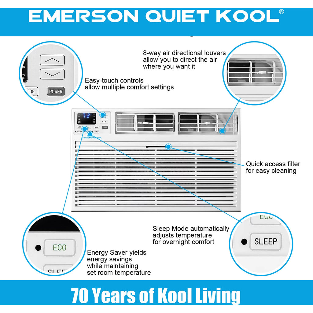 12,000 BTU 115-Volt Through-the-Wall Air Conditioner with Remote, White F292032
