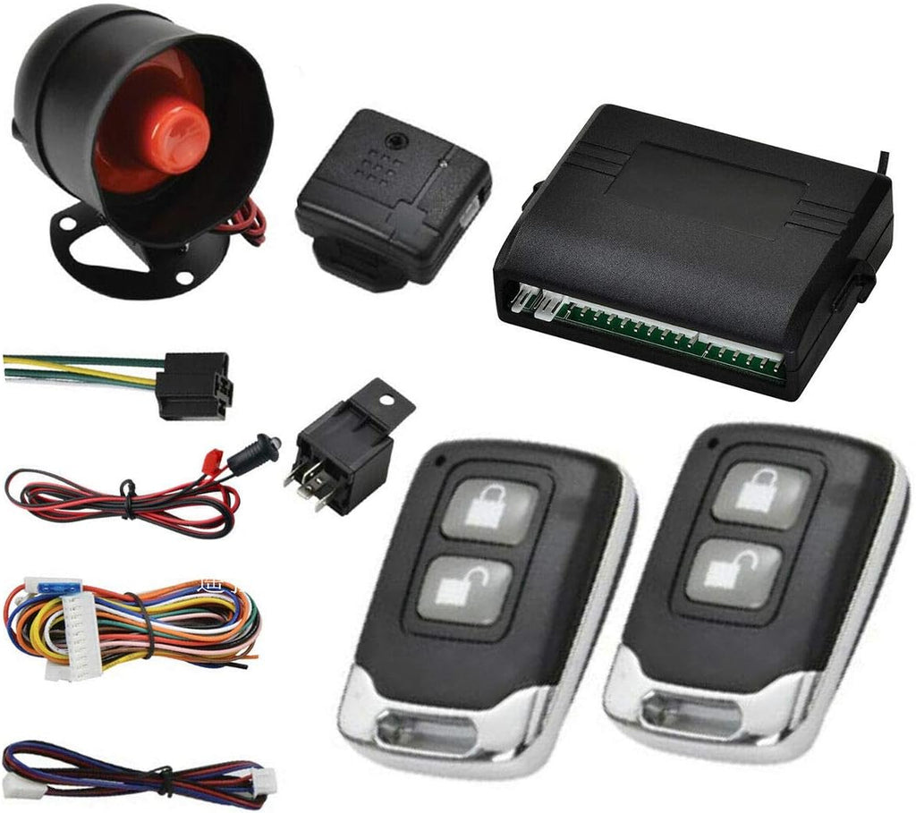 Car Central Lock Kit with Shock Sensor and 2 Replacement Remote Control Y242