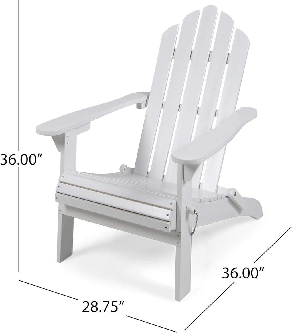 White Finish Acacia Wood Adirondack Chair M203
