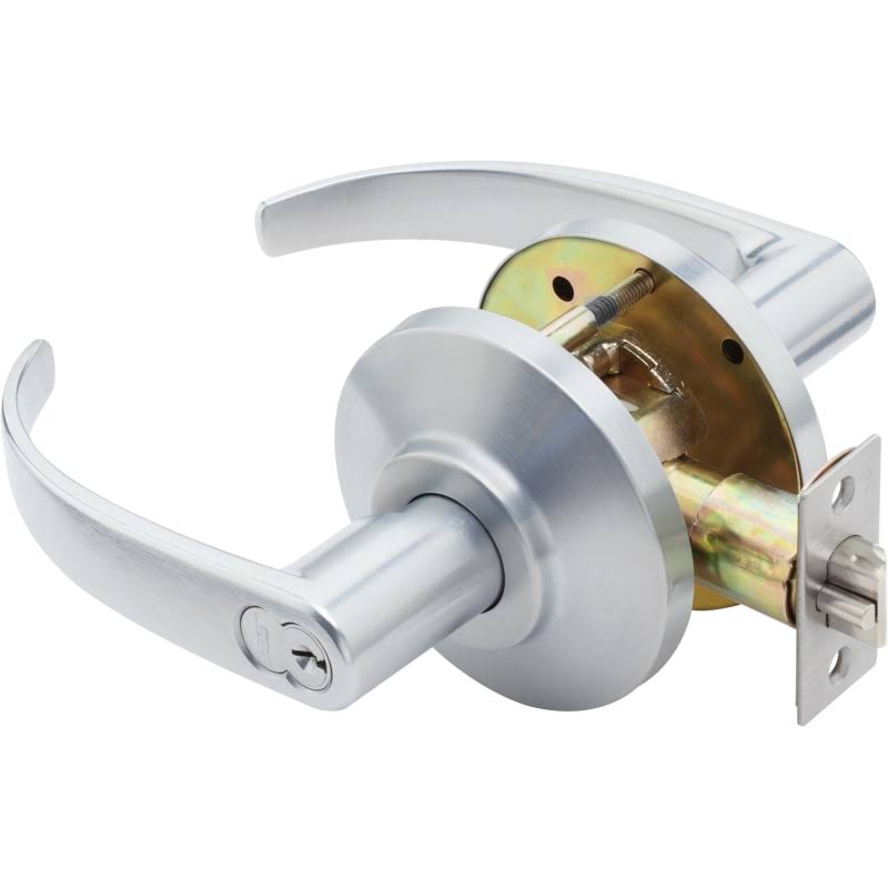 Satin Chrome Finish Storeroom Lever W309