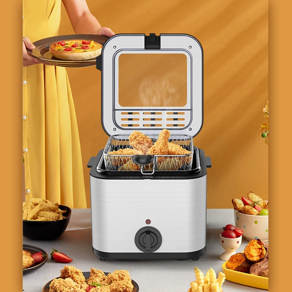 Electric Deep Fryer, Stainless Steel, 2.5 Liter, 1000 Watts P993